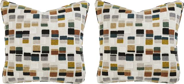 Blocks Olive Pillow, Set of Two - Thumbnail - Image 1