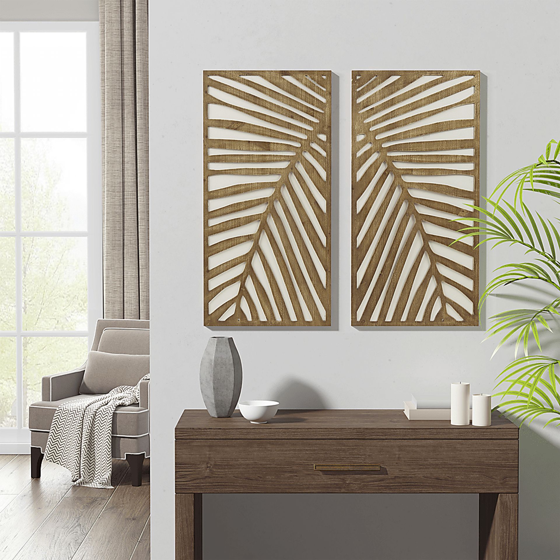 Bloomfields Brown Wall Decor, Set of 2 - Image 2