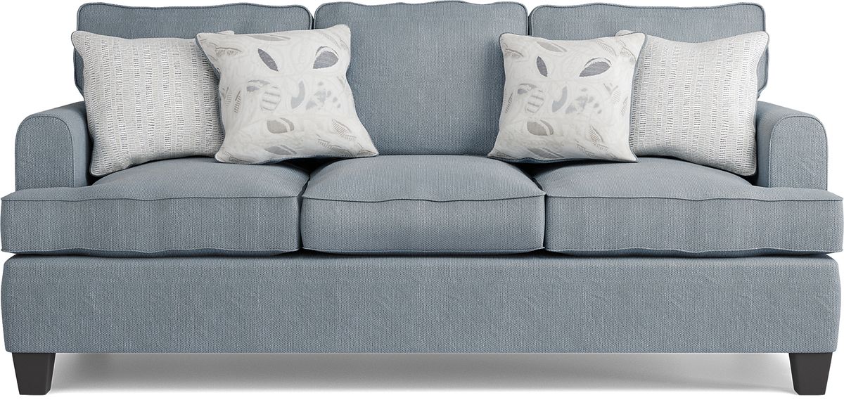 Blooming Grove Aqua Blue Polypropylene Fabric Sofa Rooms to Go
