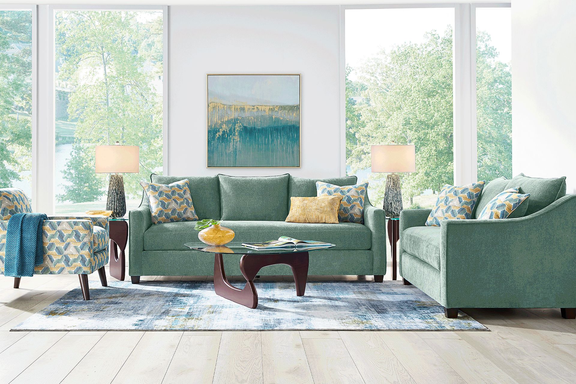 Bloomington Seafoam 3 Pc Living Room - Image 1