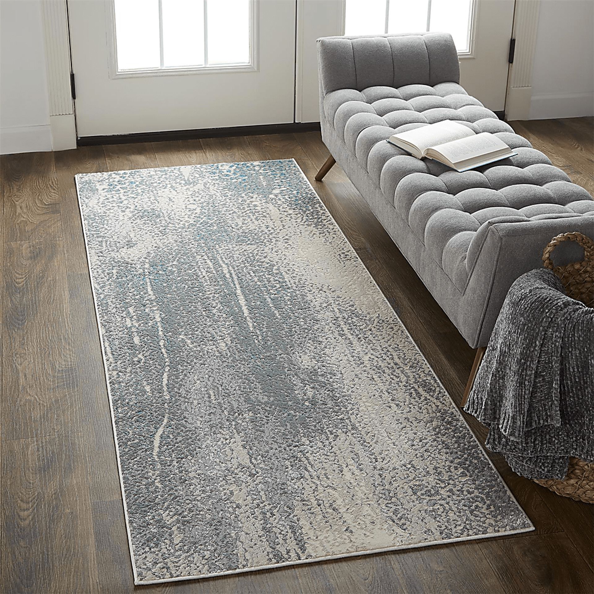 Bloomslam Gray 2'10 x 7'10 Runner Rug - Image 2
