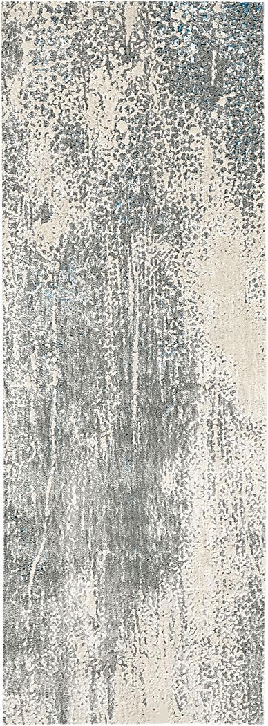 Bloomslam Gray 2'10 x 7'10 Runner Rug