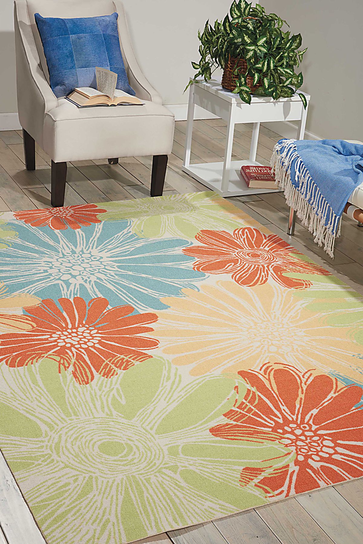 Bloomwood Multi Polyester Fabric Outdoor Rug | Rooms to Go