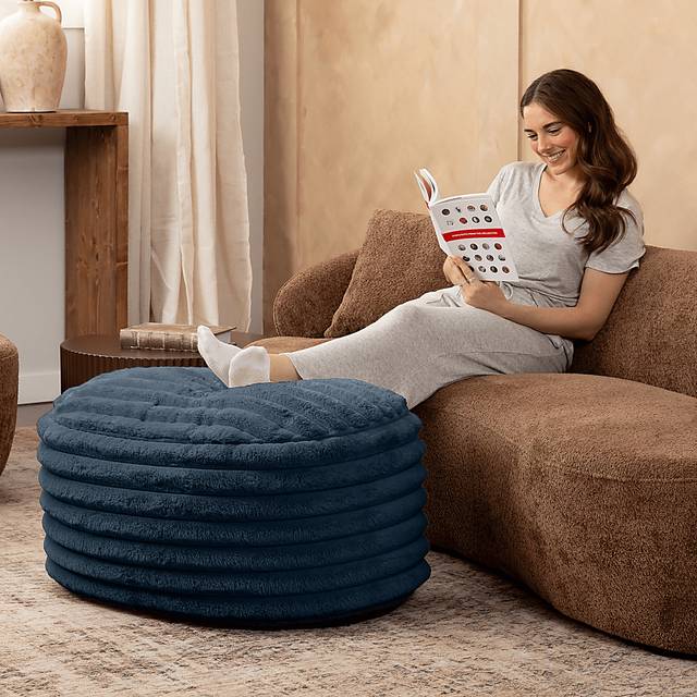 Blossi Blue Large Pouf - Thumbnail - Image 3