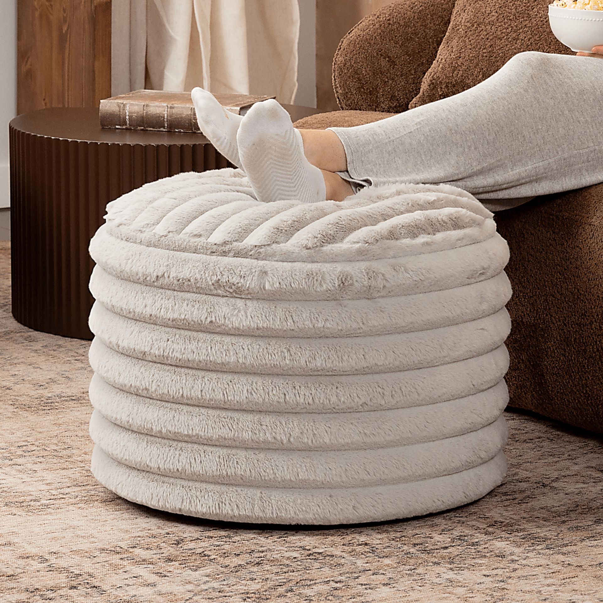 Blossi Gray Pouf - Image 3