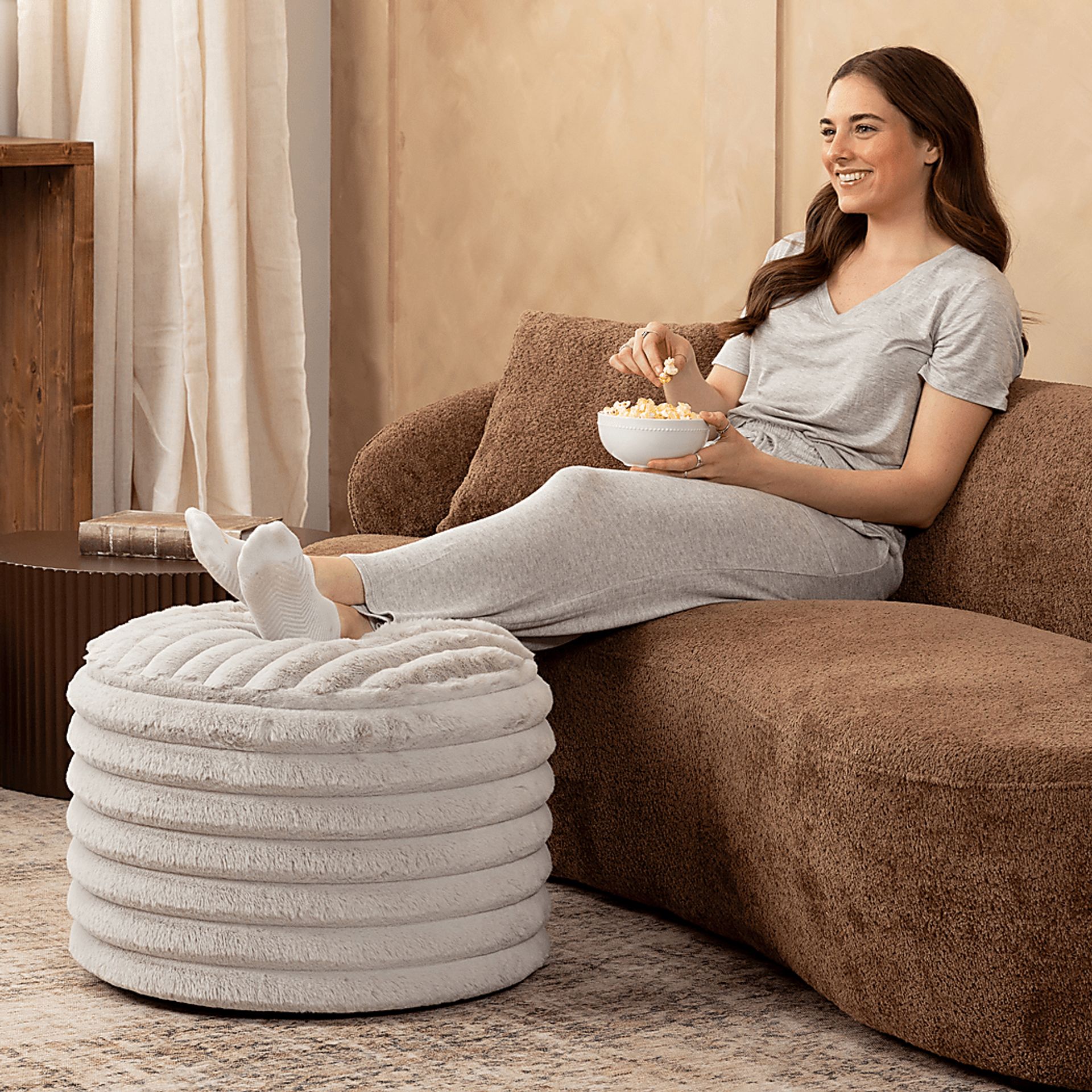 Blossi Gray Pouf - Image 4