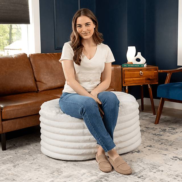Blossi Ivory Large Pouf - Thumbnail - Image 4