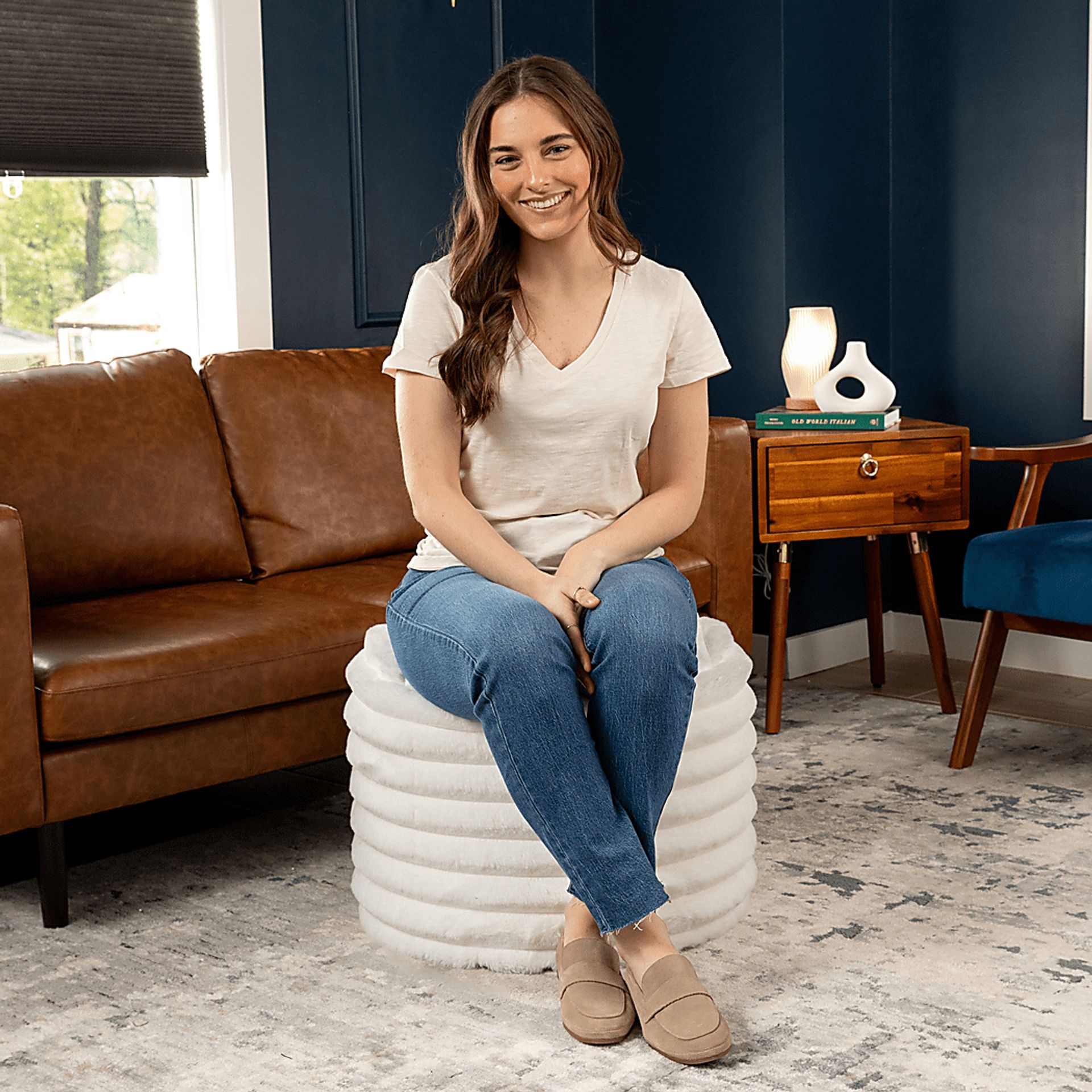 Blossi Ivory Pouf - Image 5