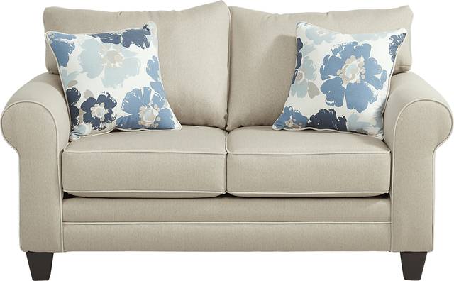 Blossom Fields Beige Loveseat - Thumbnail - Image 1