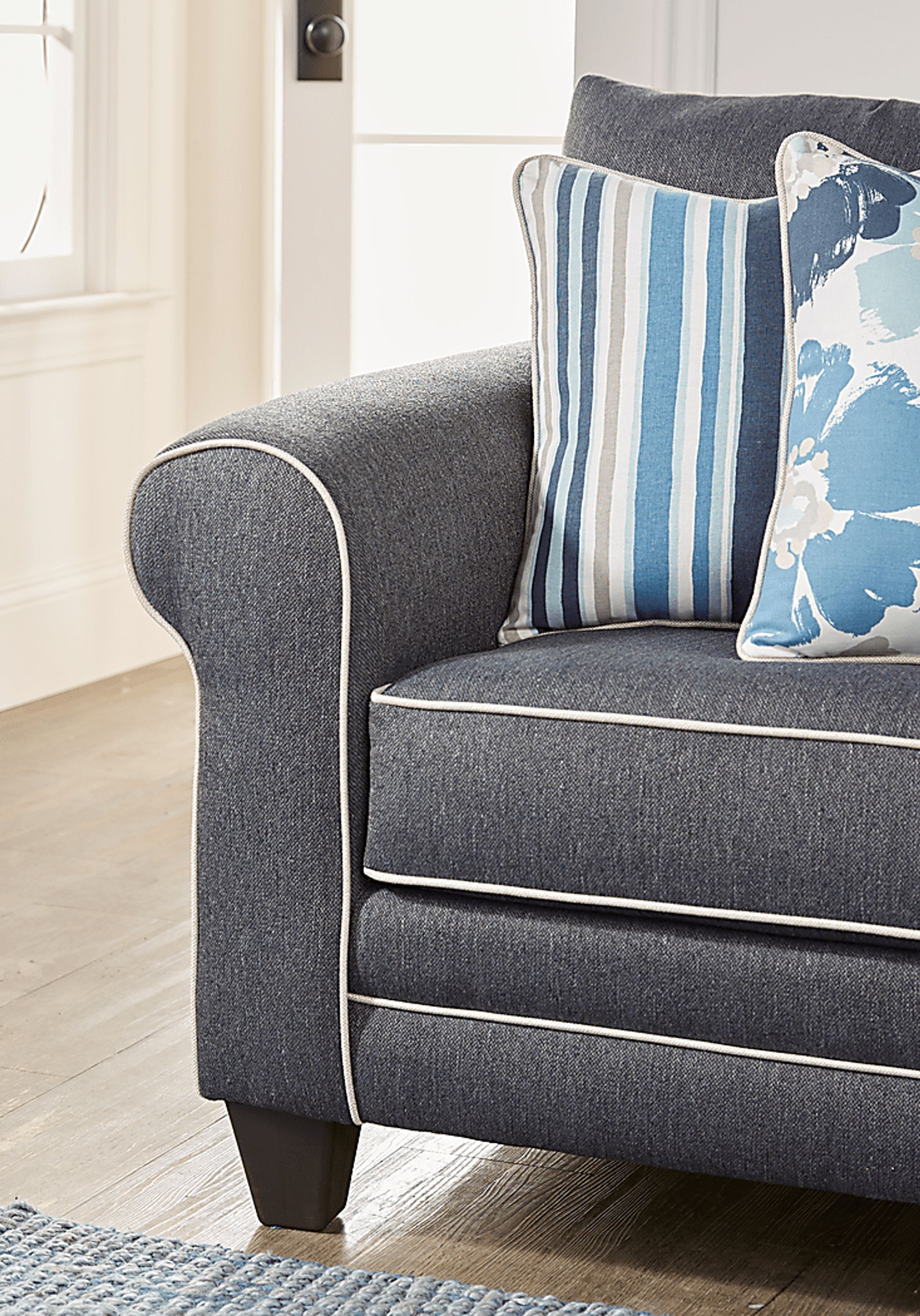 Blossom Fields Blue Sofa - Image 5