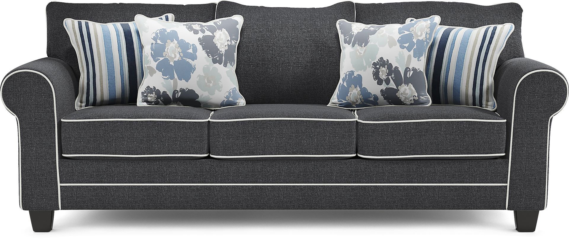 Blossom Fields Blue Sofa - Image 1