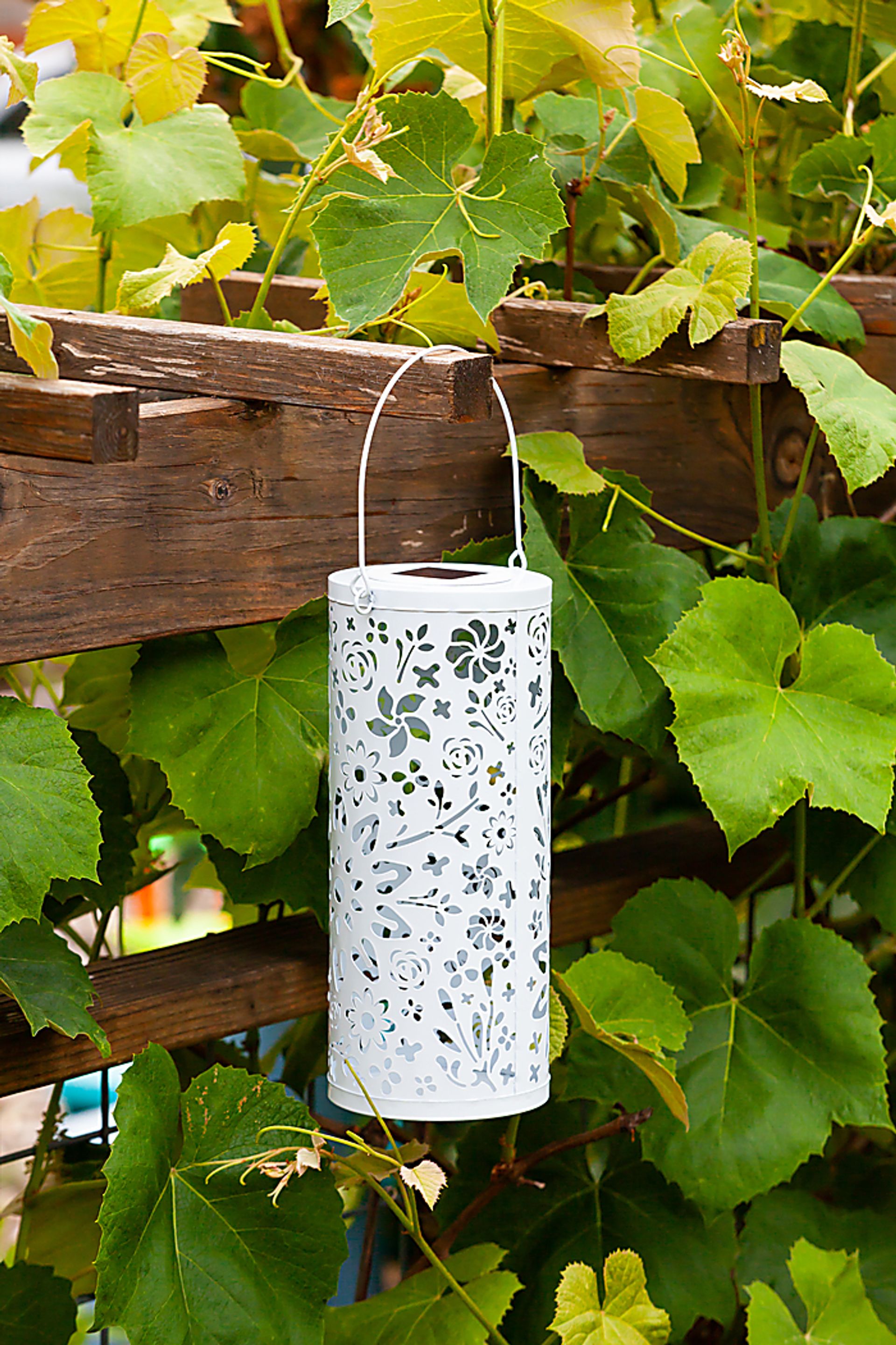 Blossom Hill White Outdoor Solar Lantern - Image 3