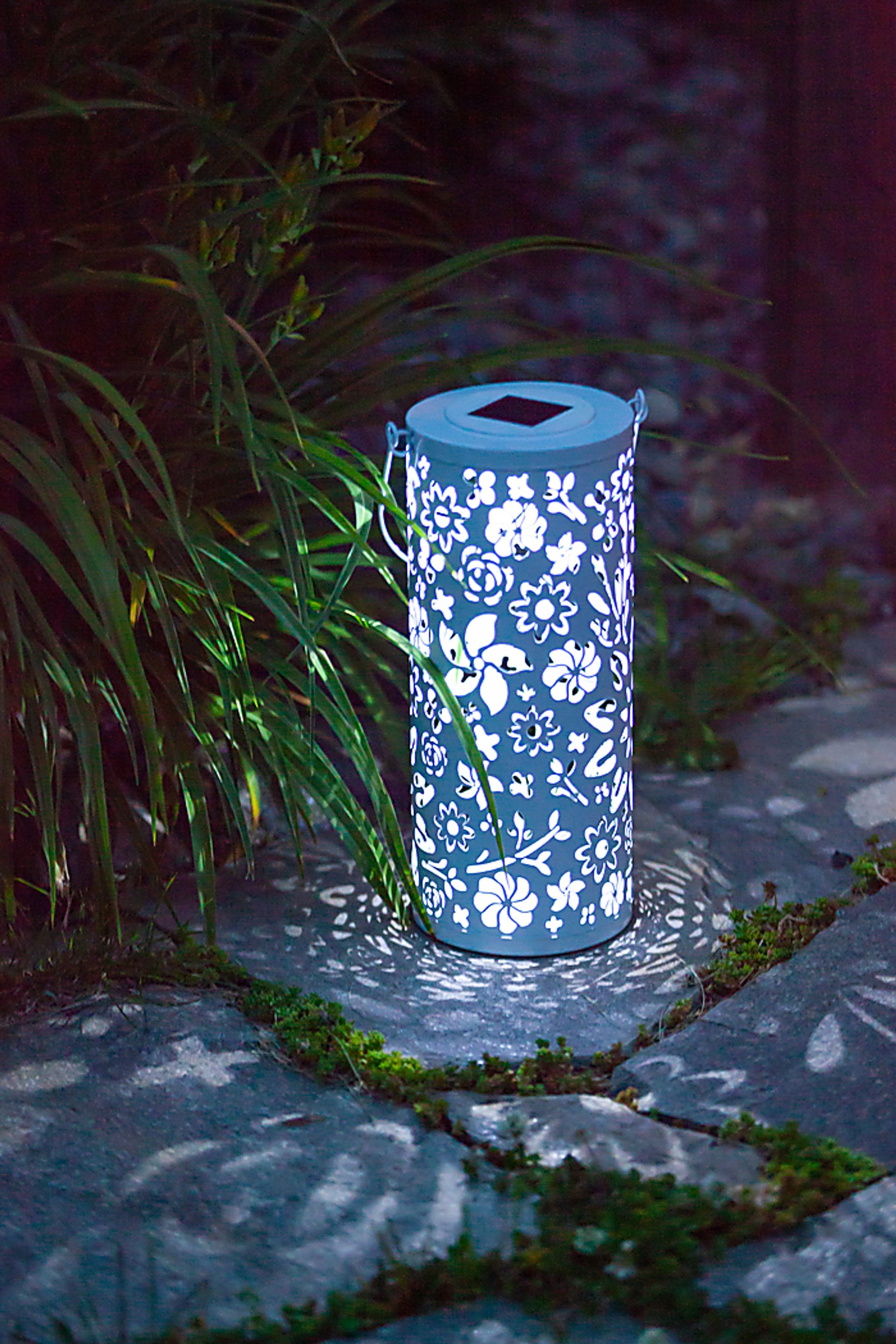 Blossom Hill White Outdoor Solar Lantern - Image 6