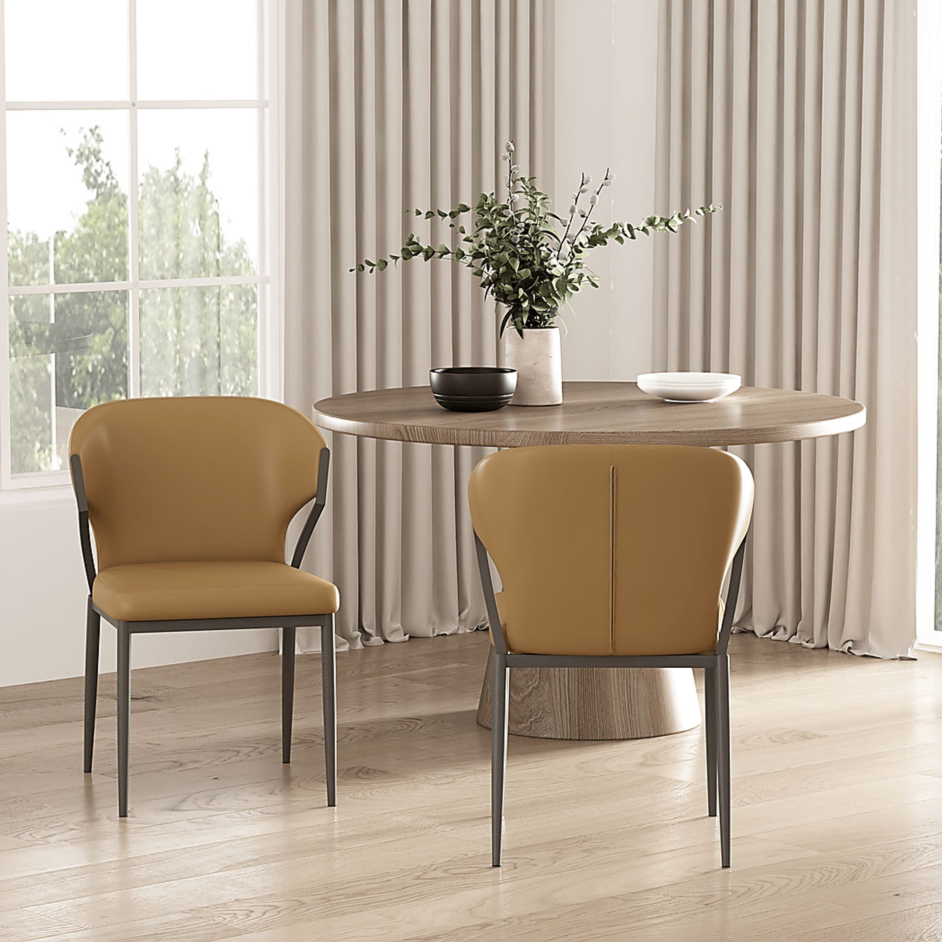 Blossompoint Camel Brown Dining Chair, Set of 2 - Image 2