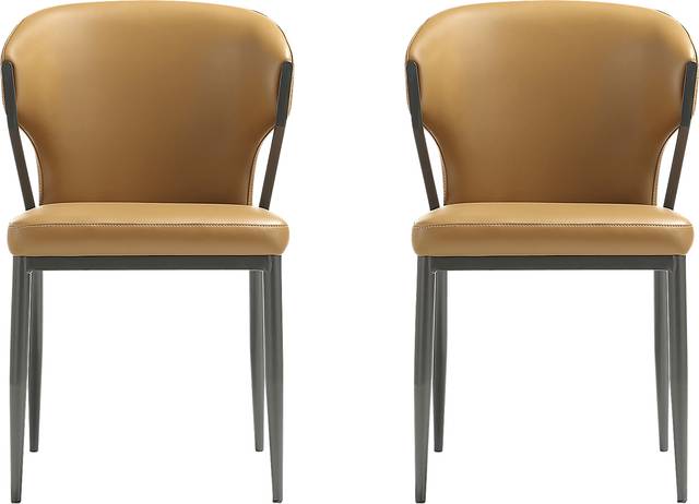 Blossompoint Camel Brown Dining Chair, Set of 2 - Thumbnail - Image 1