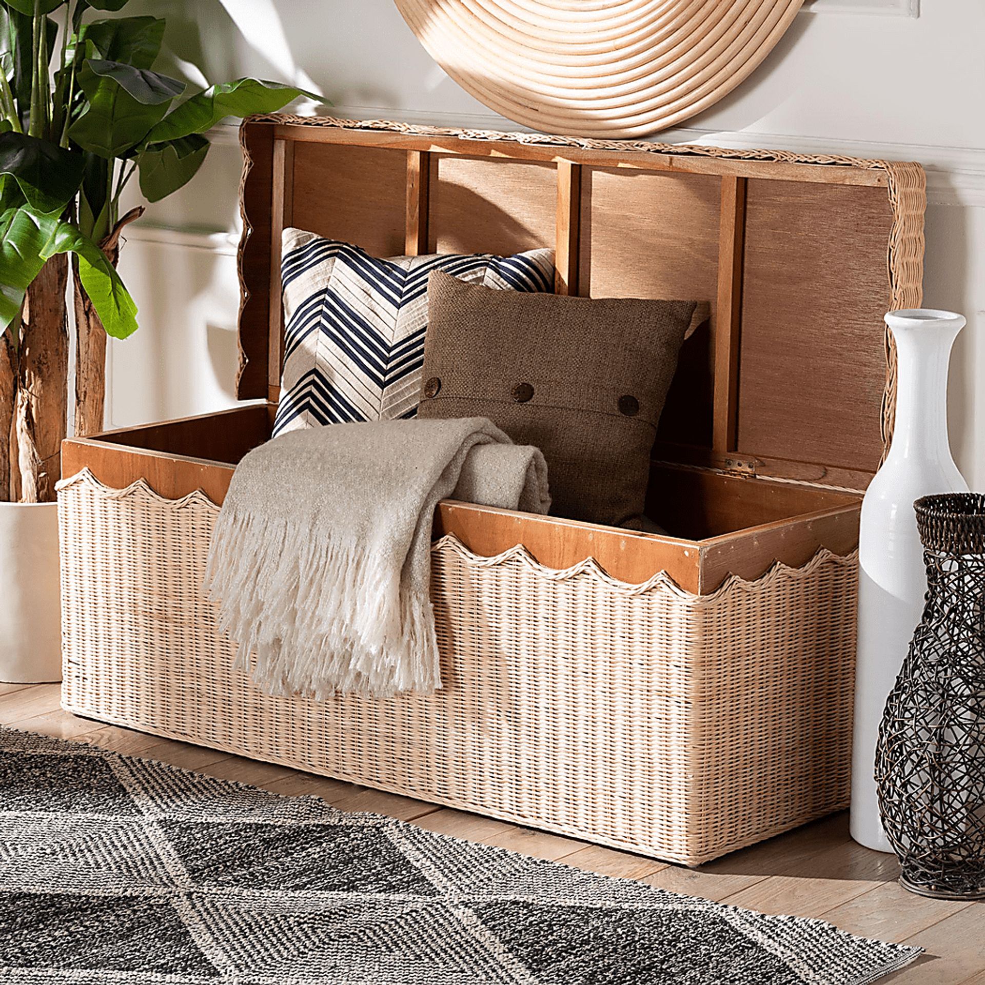 Blossomtales Brown Storage Bench - Image 3