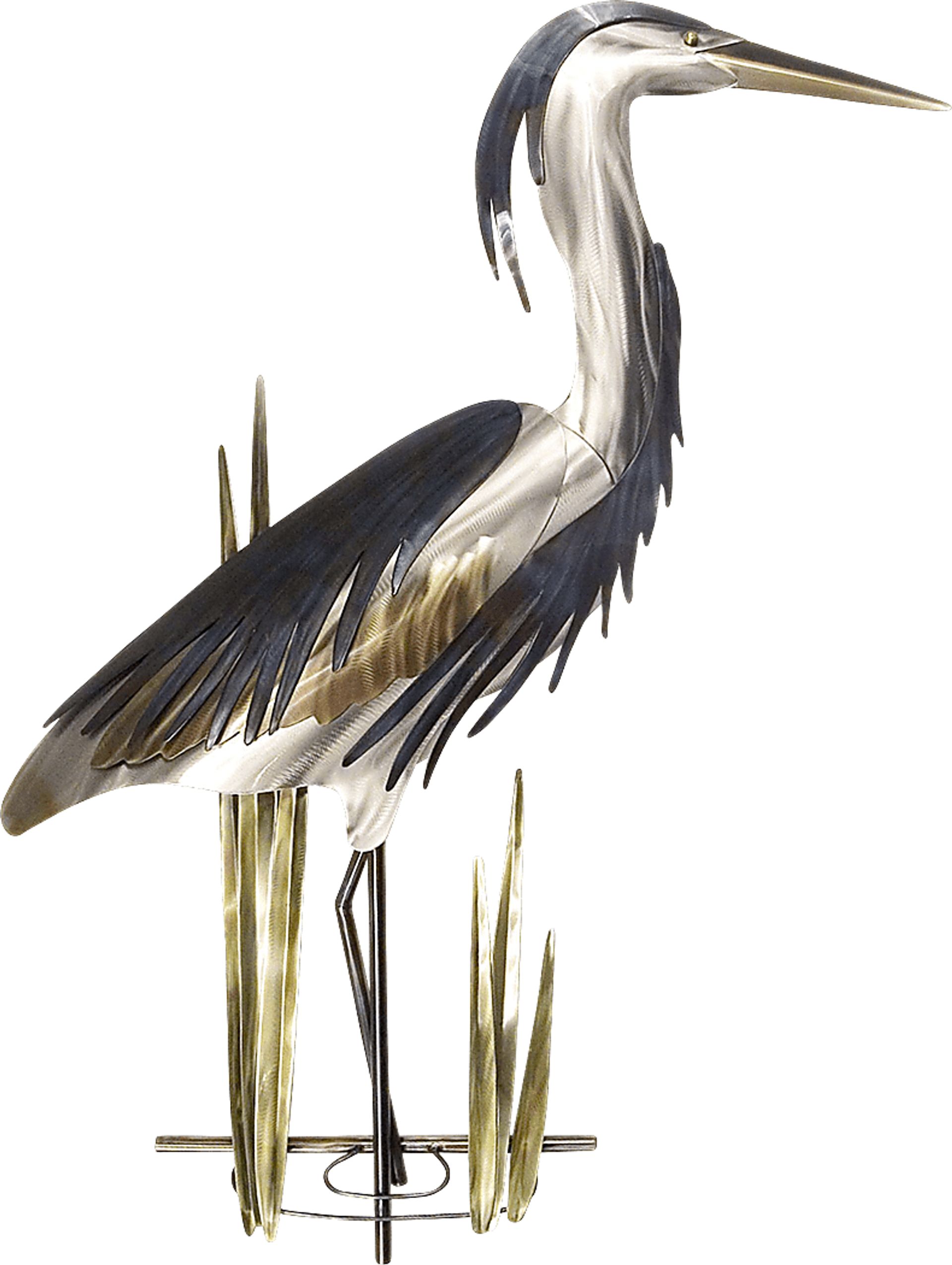 Blue Heron I Silver Outdoor Artwork - Image 1