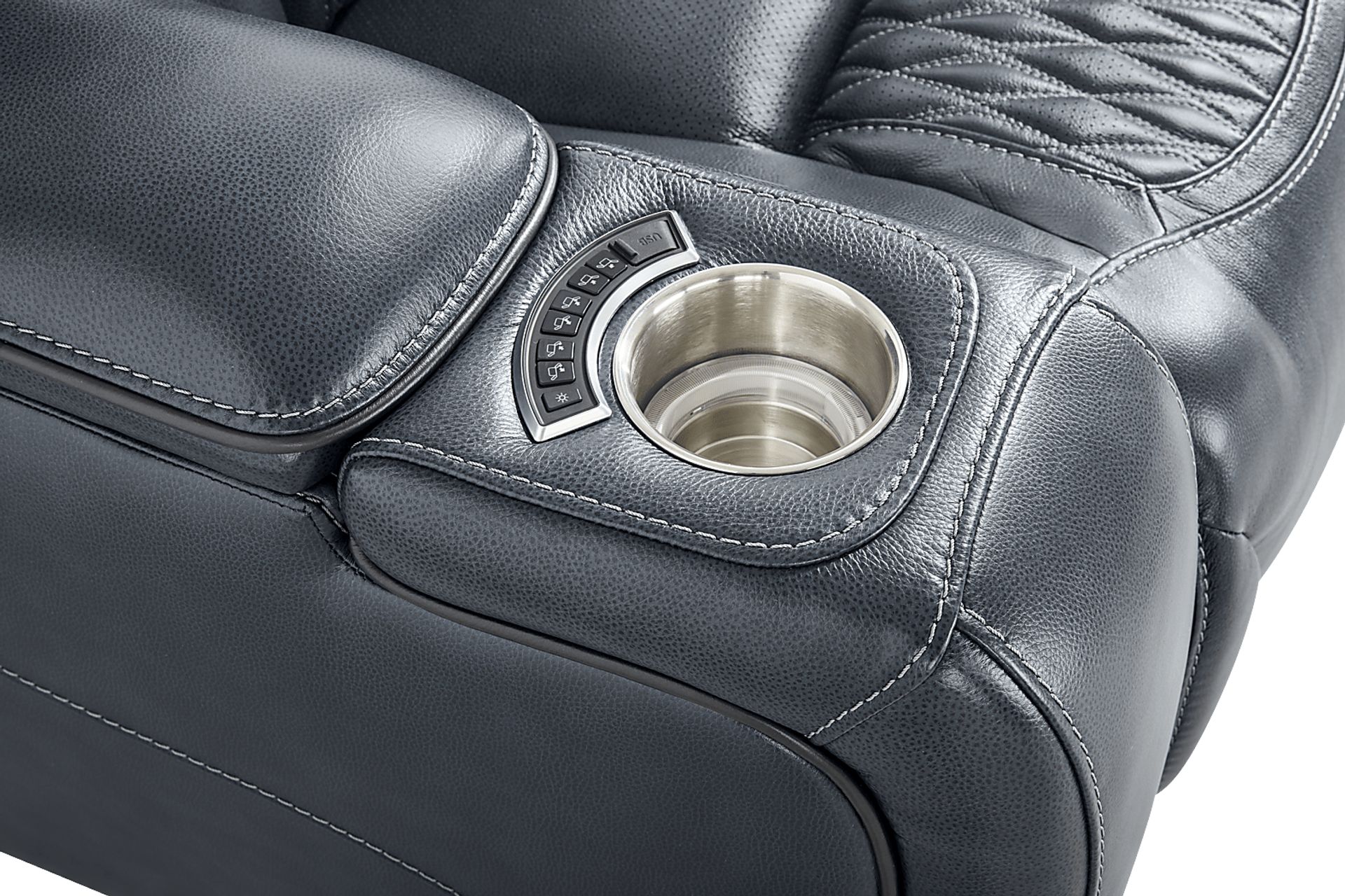 Blue Leather Sound Tech by Shaq Recliner To Go - Image 6