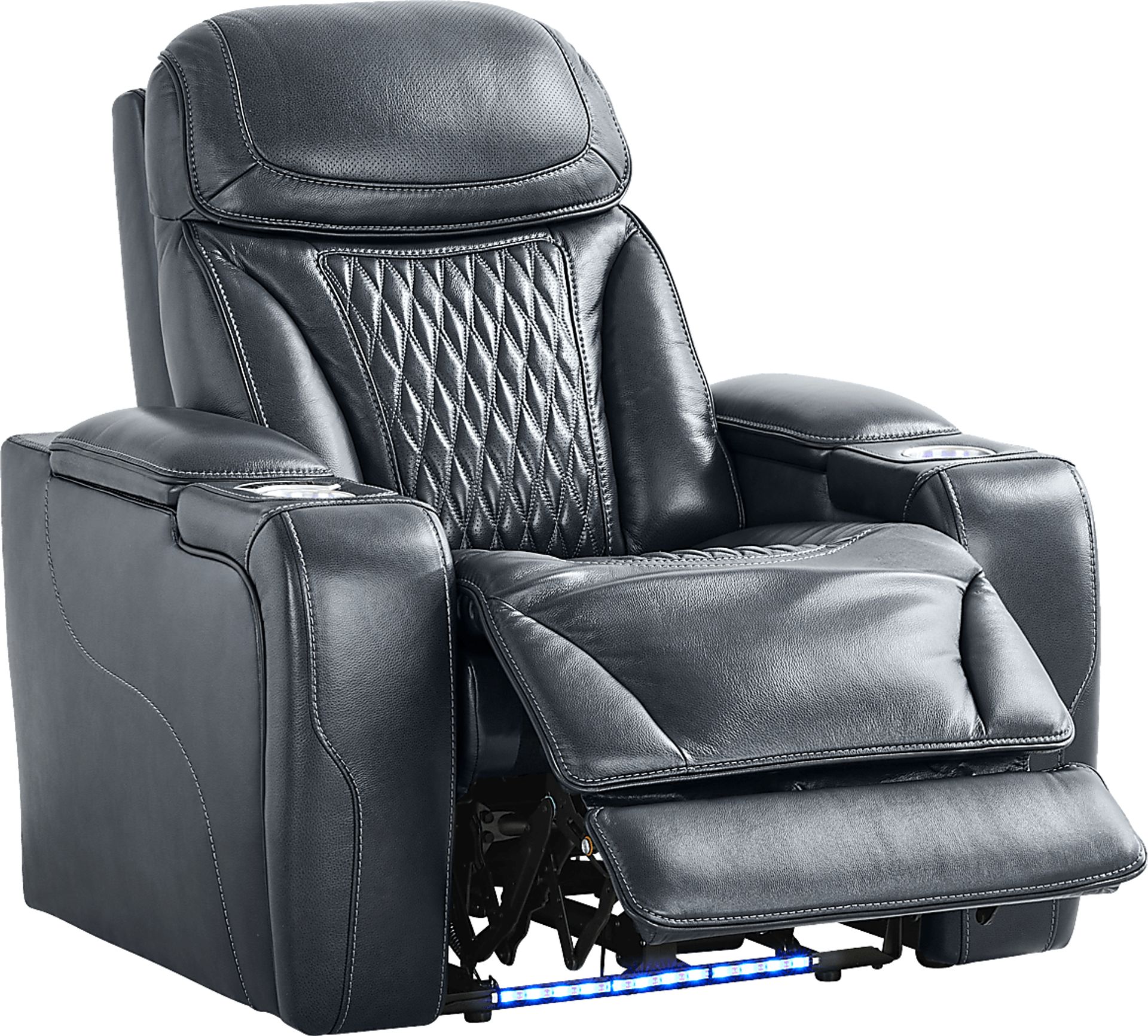 Blue Leather Sound Tech by Shaq Recliner To Go - Image 1