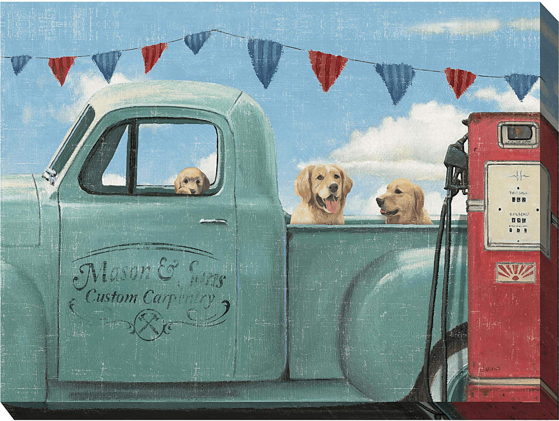 Blue Truck Ride Outdoor/Indoor Wall Art