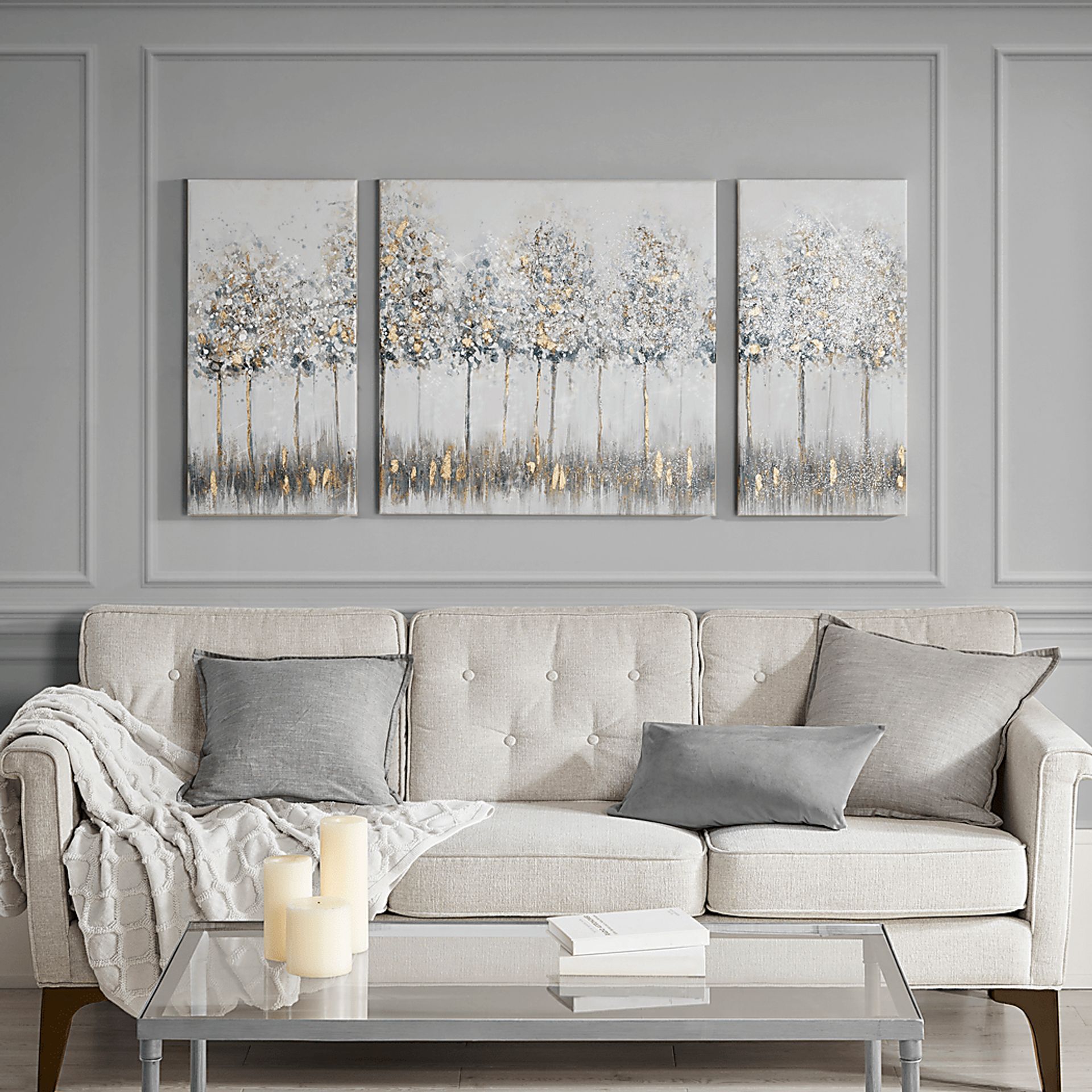 Bluxome Blue Printed Canvas Set of 3 - Image 6