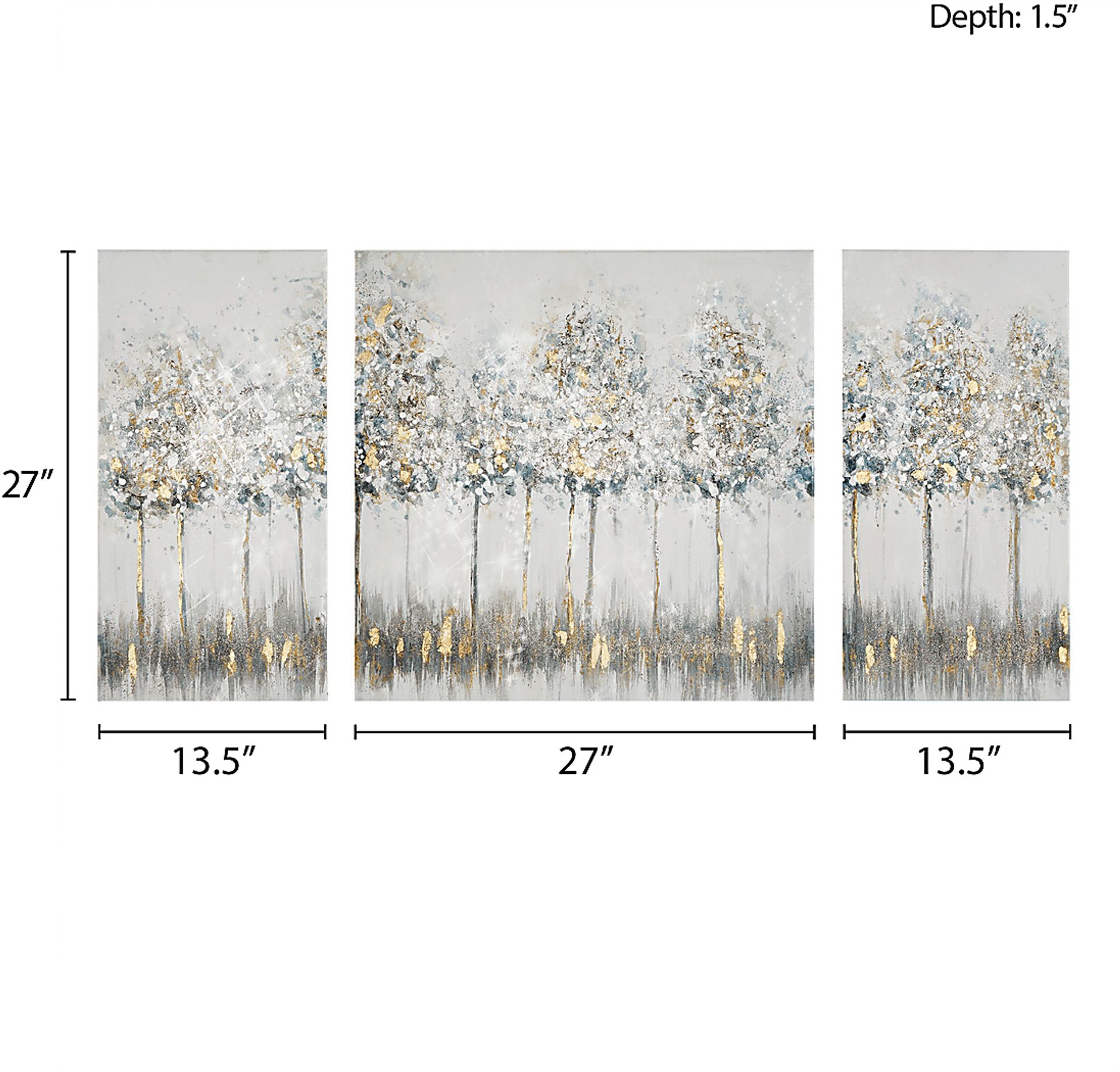 Bluxome Blue Printed Canvas Set of 3 - Image 7