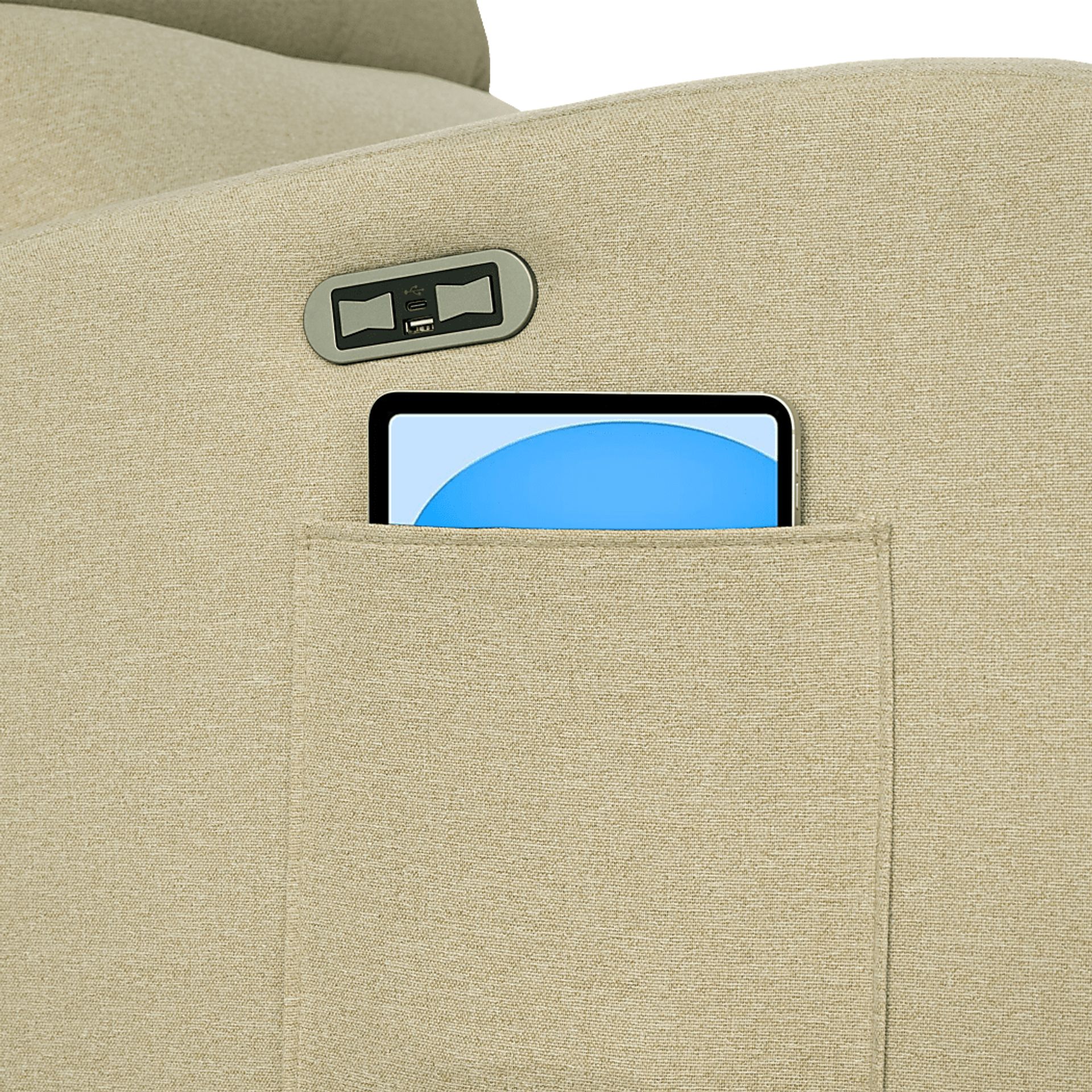 Boardew Beige Power Swivel Recliner - Image 5