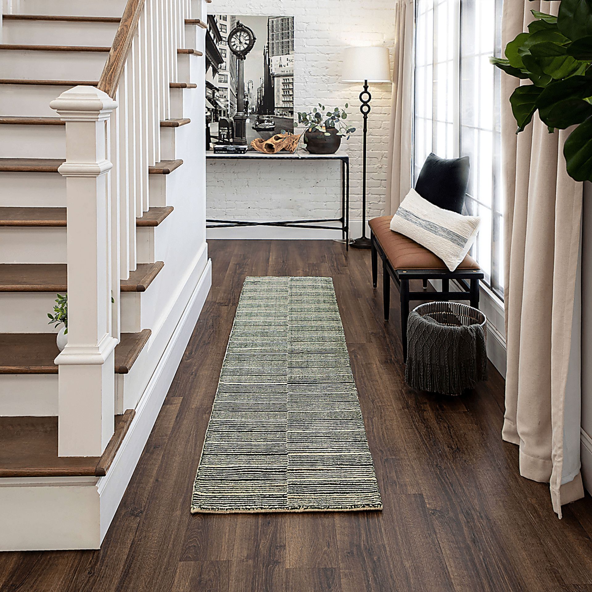 Bobby Berk Broken Stripe Blue 2' x 8' Runner Rug - Image 2