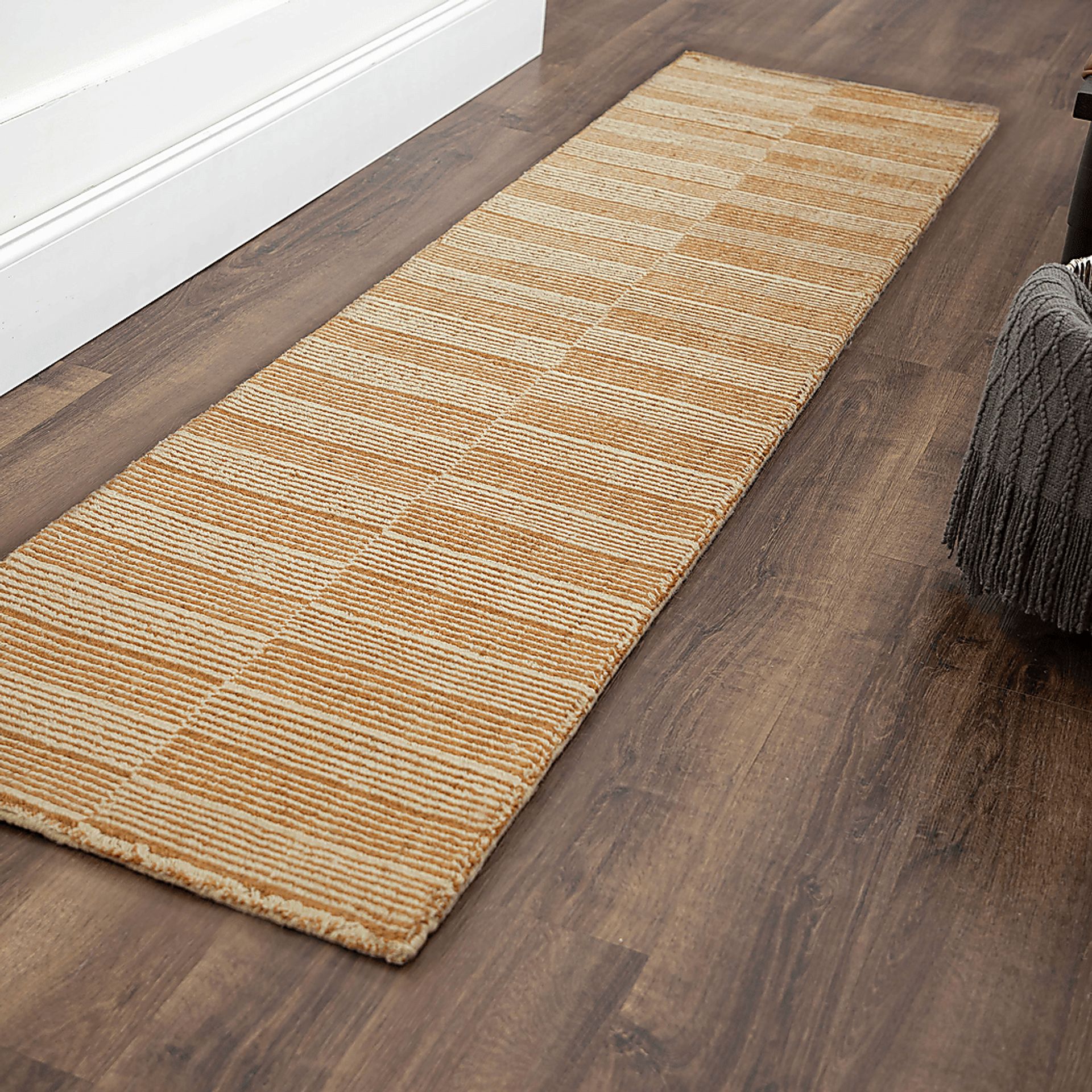 Bobby Berk Broken Stripe Brown 2' x 8' Runner Rug - Image 3