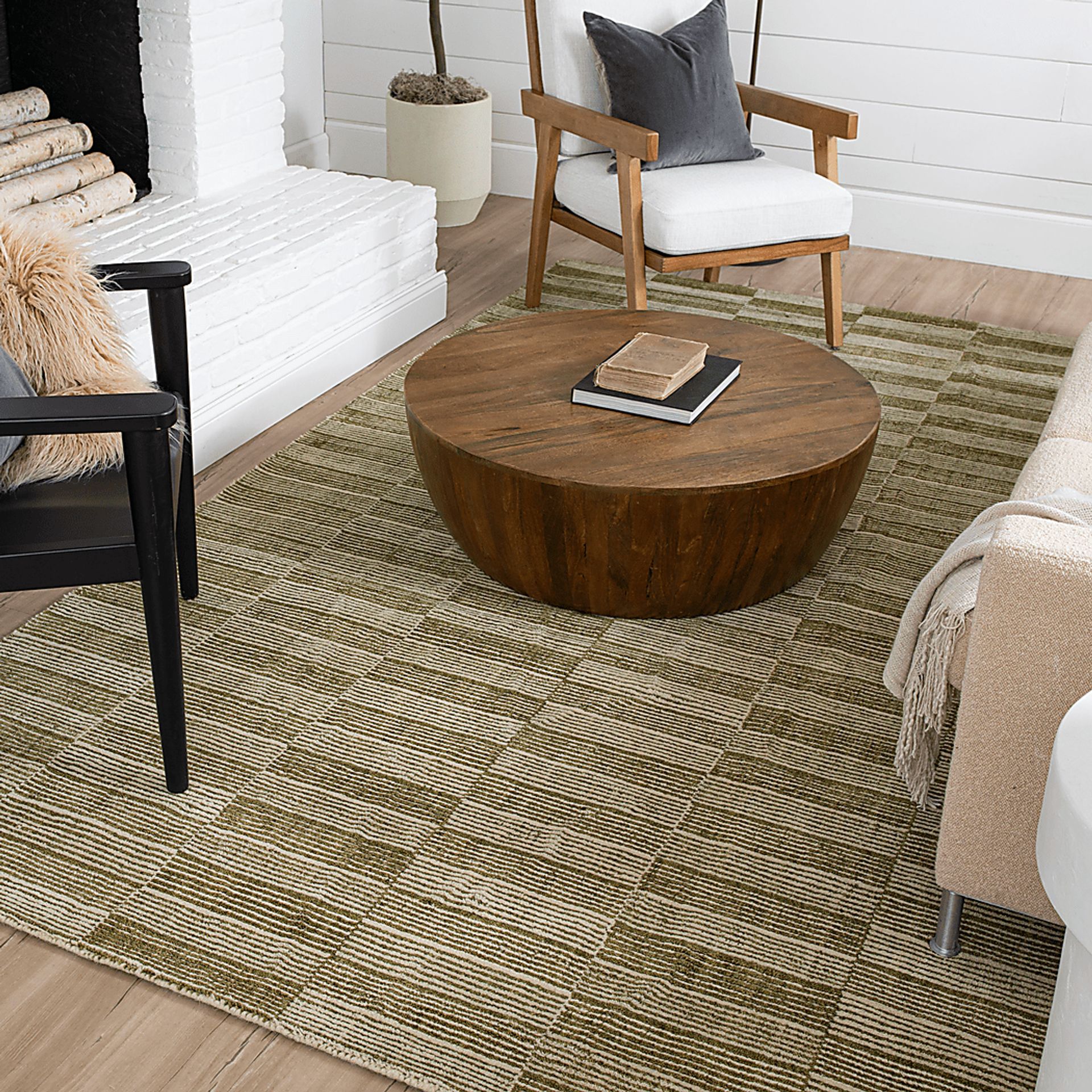 Bobby Berk Broken Stripe Green 5' x 8' Rug - Image 3