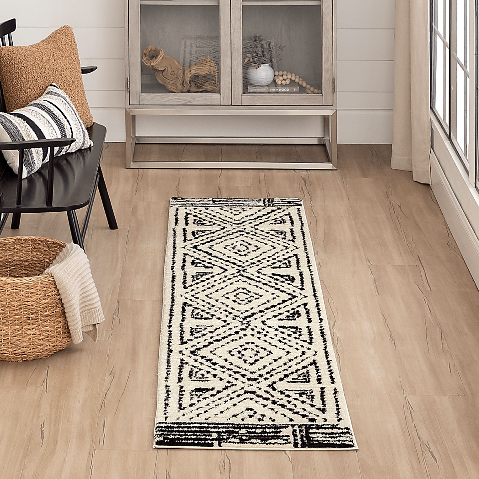 Bobby Berk Four Corners Black 2' x 8' Runner Rug - Image 2