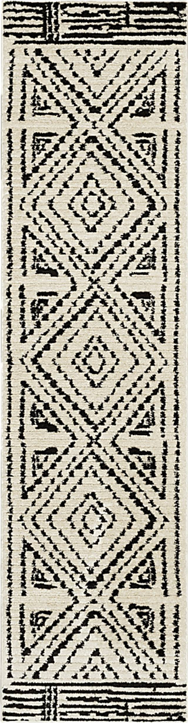 Bobby Berk Four Corners Black 2' x 8' Runner Rug - Thumbnail - Image 1