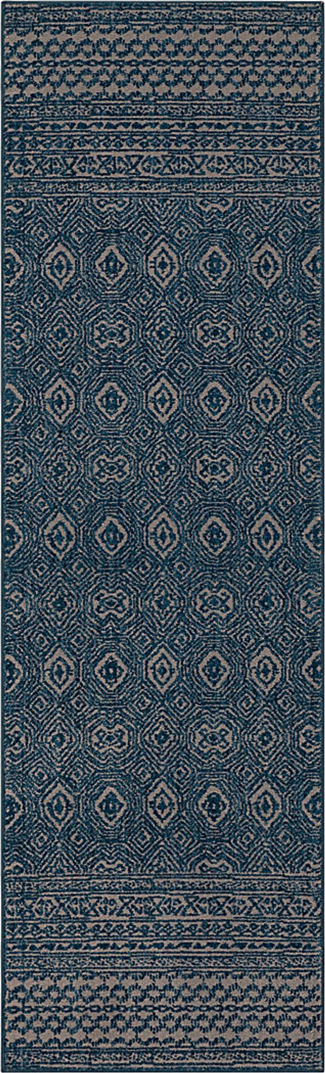 Bobby Berk Minuetto Blue 2'4 x 7'10 Runner Rug - Thumbnail - Image 1