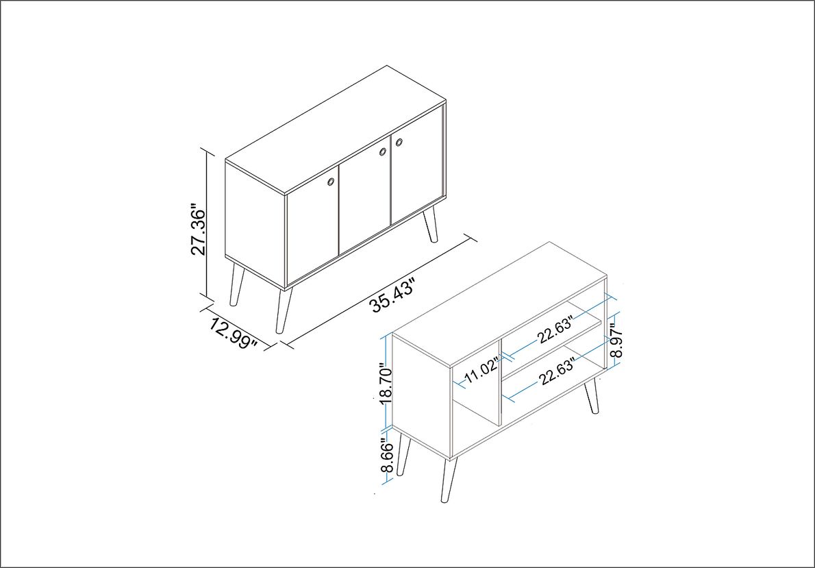 Bobrick White Sideboard
