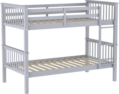 Kids Bobterry Gray Twin Bunk Bed