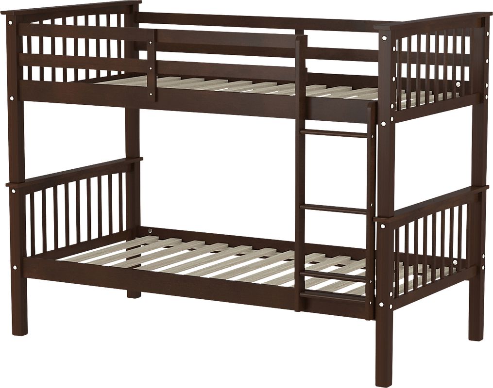 Kids Bobterry Walnut Twin Bunk Bed