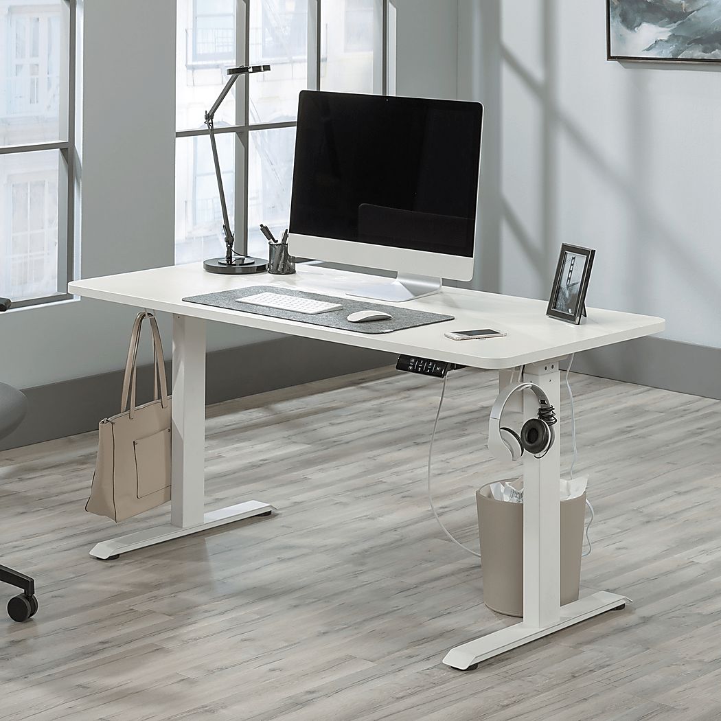 Bodeny White Adjustable Height Desk - Thumbnail 2