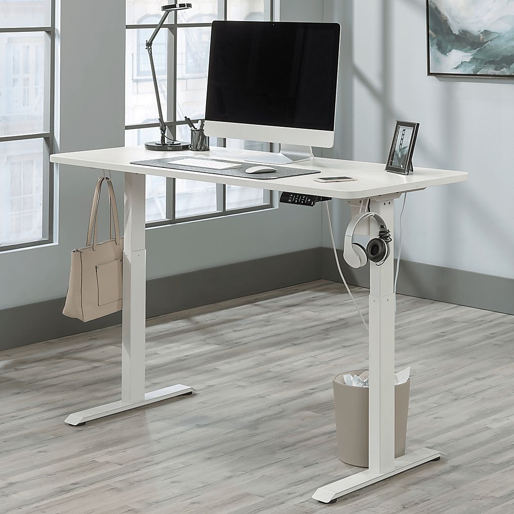 Bodeny White Adjustable Height Desk - Thumbnail 3
