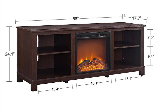 Bohnet Brown 58 in. Console with Electric Fireplace - Thumbnail - Image 6
