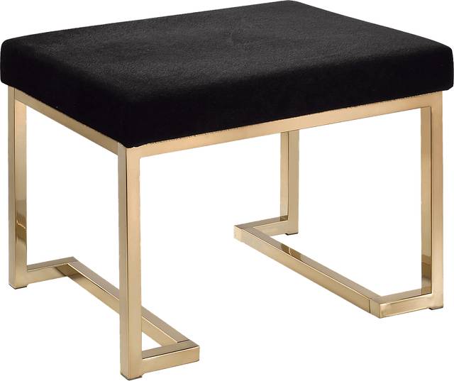Boice Black Ottoman - Thumbnail - Image 1