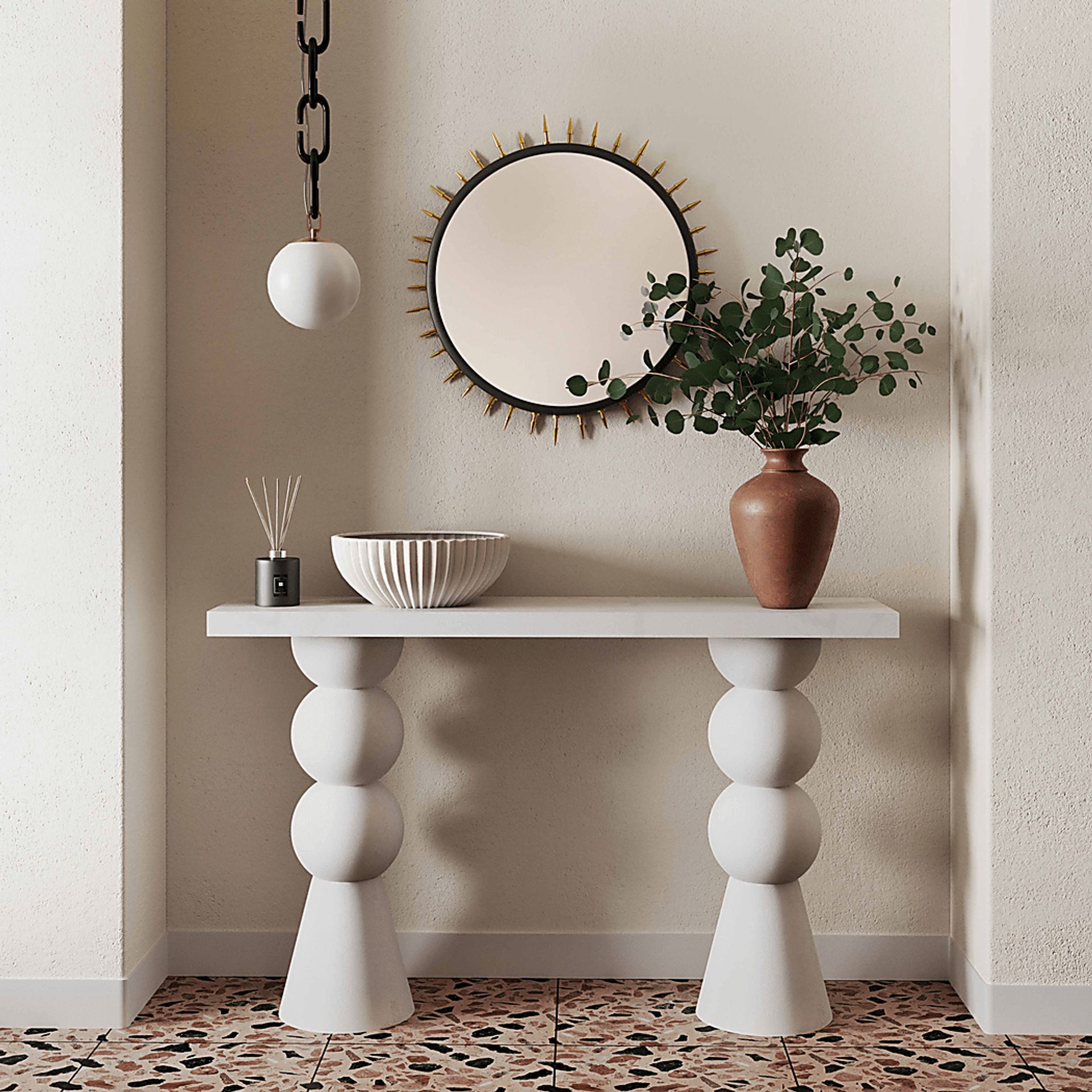 Bolleana White Sofa Table - Image 2