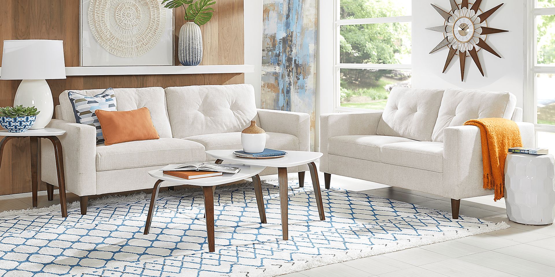 Bonavista Beige Polyester Fabric Loveseat Rooms to Go