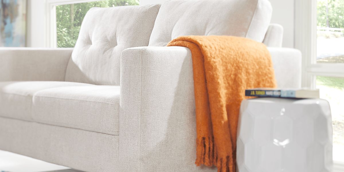 Bonavista 5 Pc Beige Polyester Fabric Living Room Set With Sofa