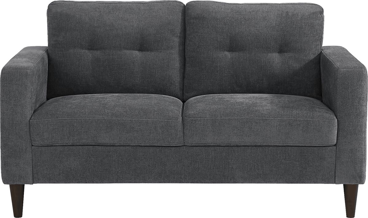 Bonavista Gray Polyester Fabric Loveseat Rooms to Go