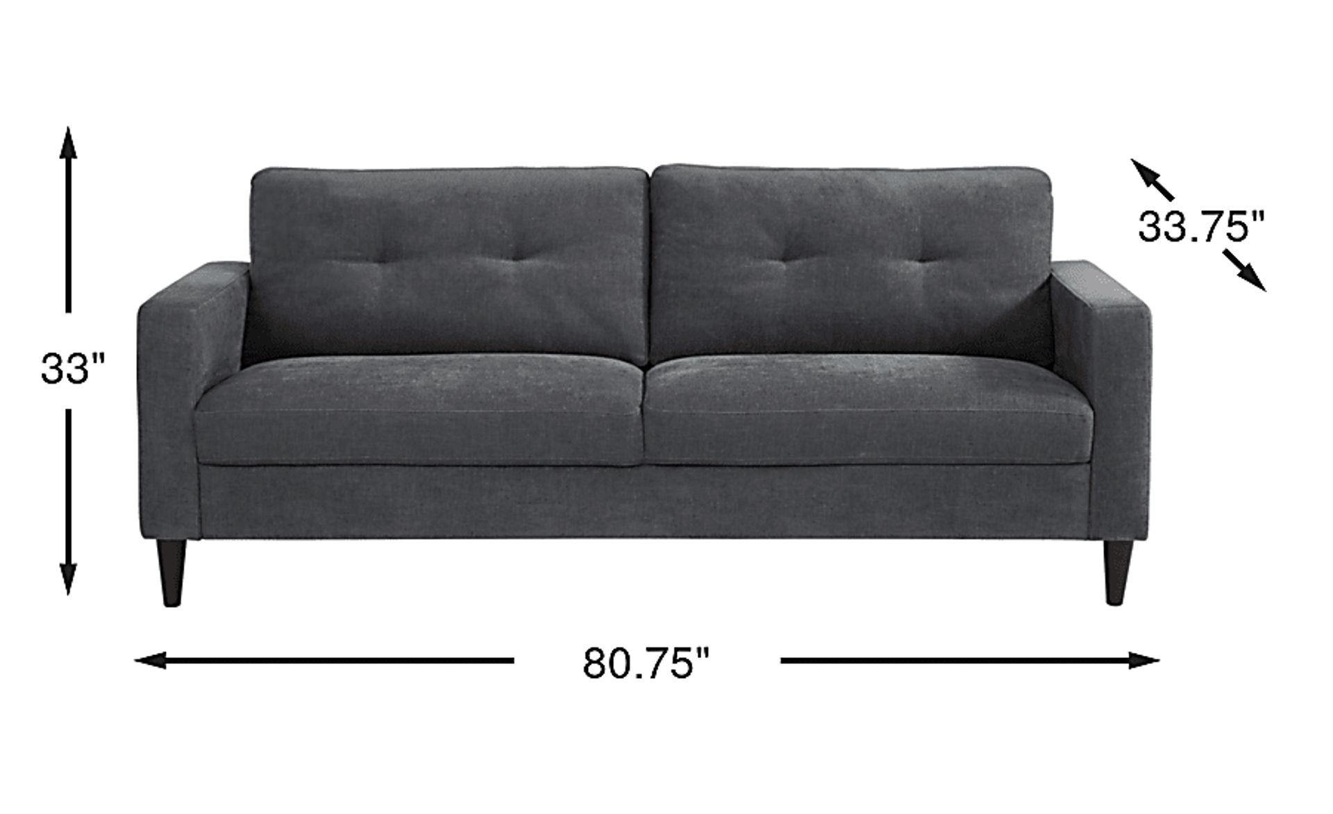 Bonavista Gray Polyester Fabric Sofa | Rooms to Go