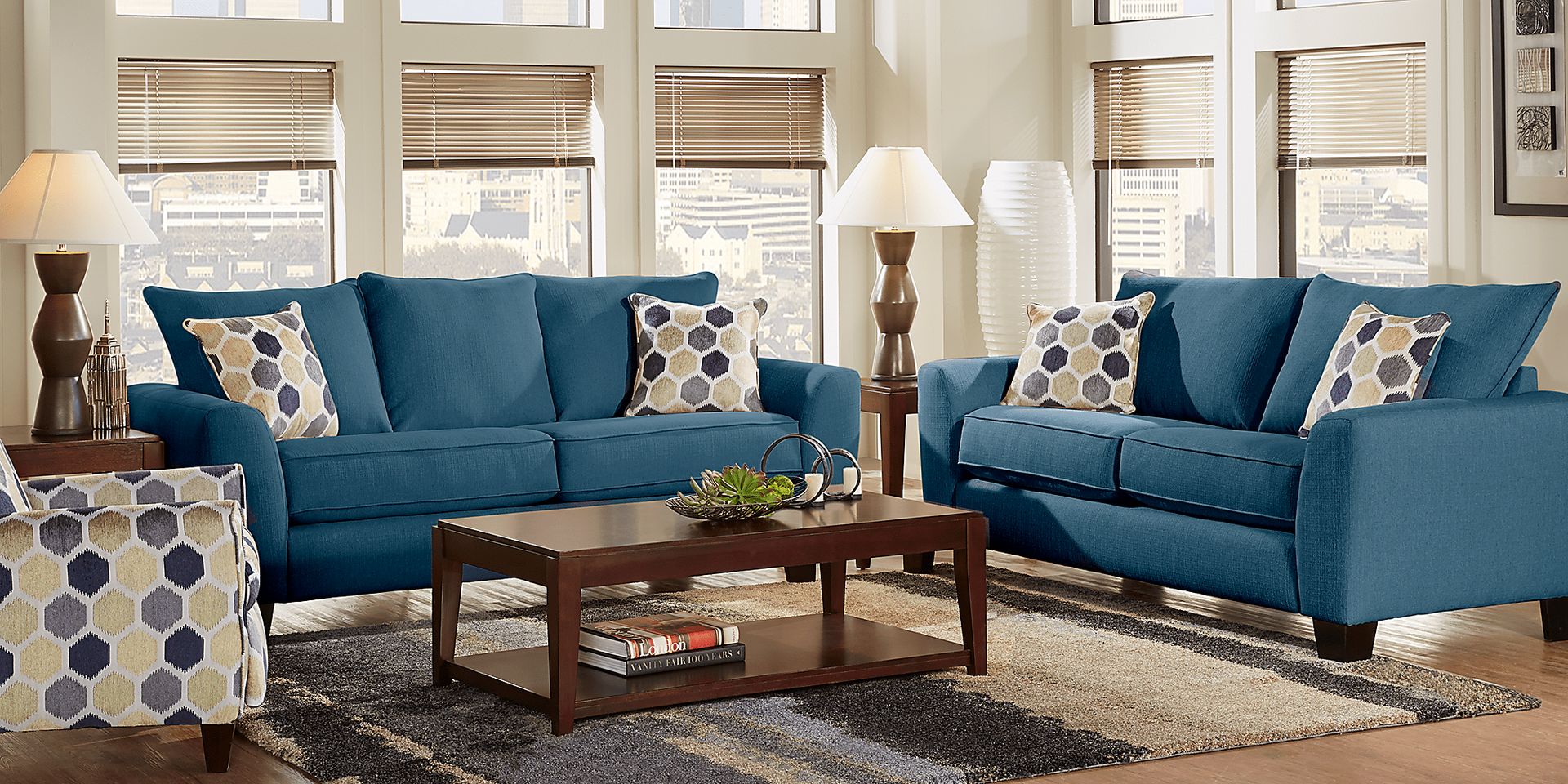 Bonita Springs 2 Pc Blue Living Room - Image 1