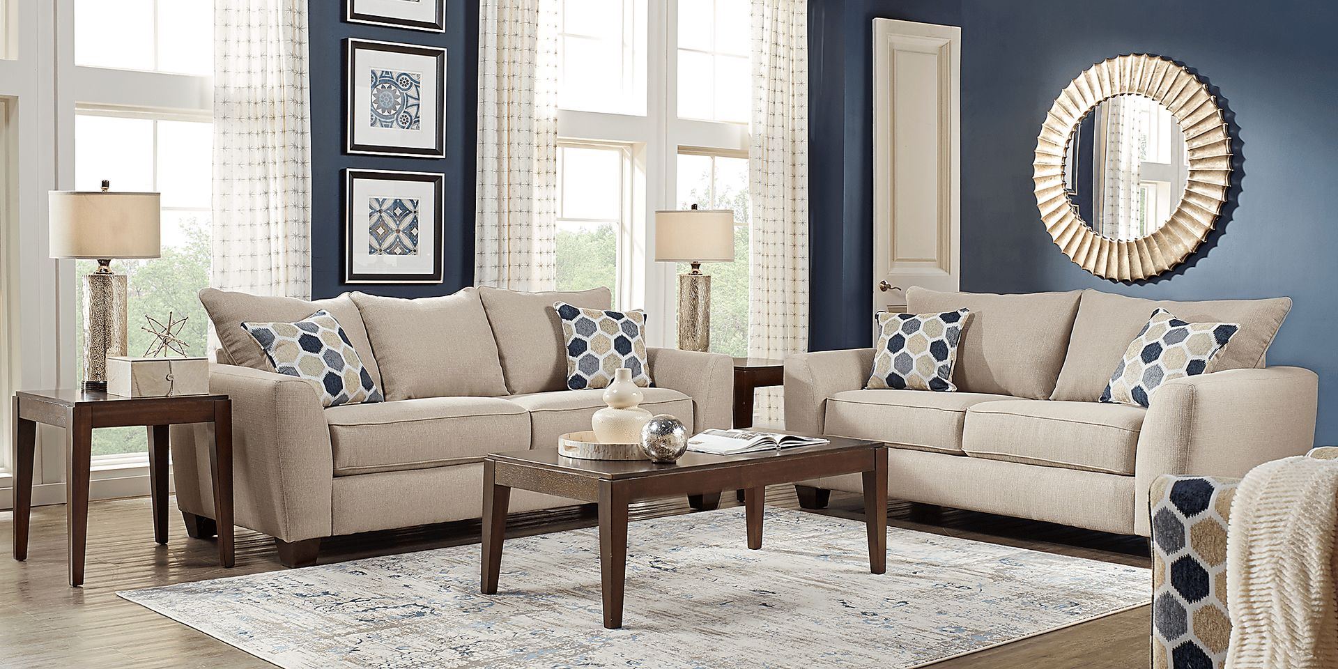 Bonita Springs 8 Pc Beige Living Room - Image 1
