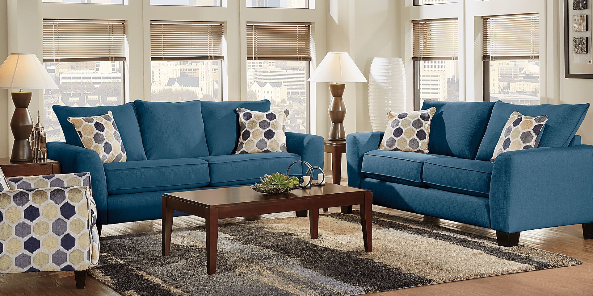 Bonita Springs 8 Pc Blue Living Room - Image 1