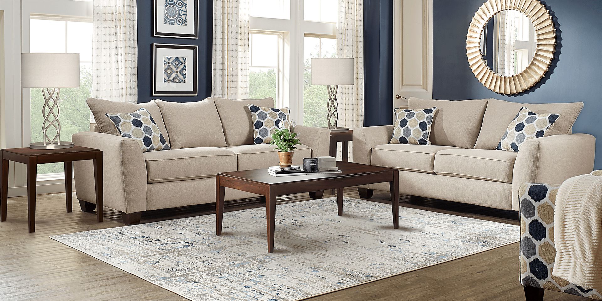Bonita Springs Beige 2 Pc Sleeper Living Room - Image 1