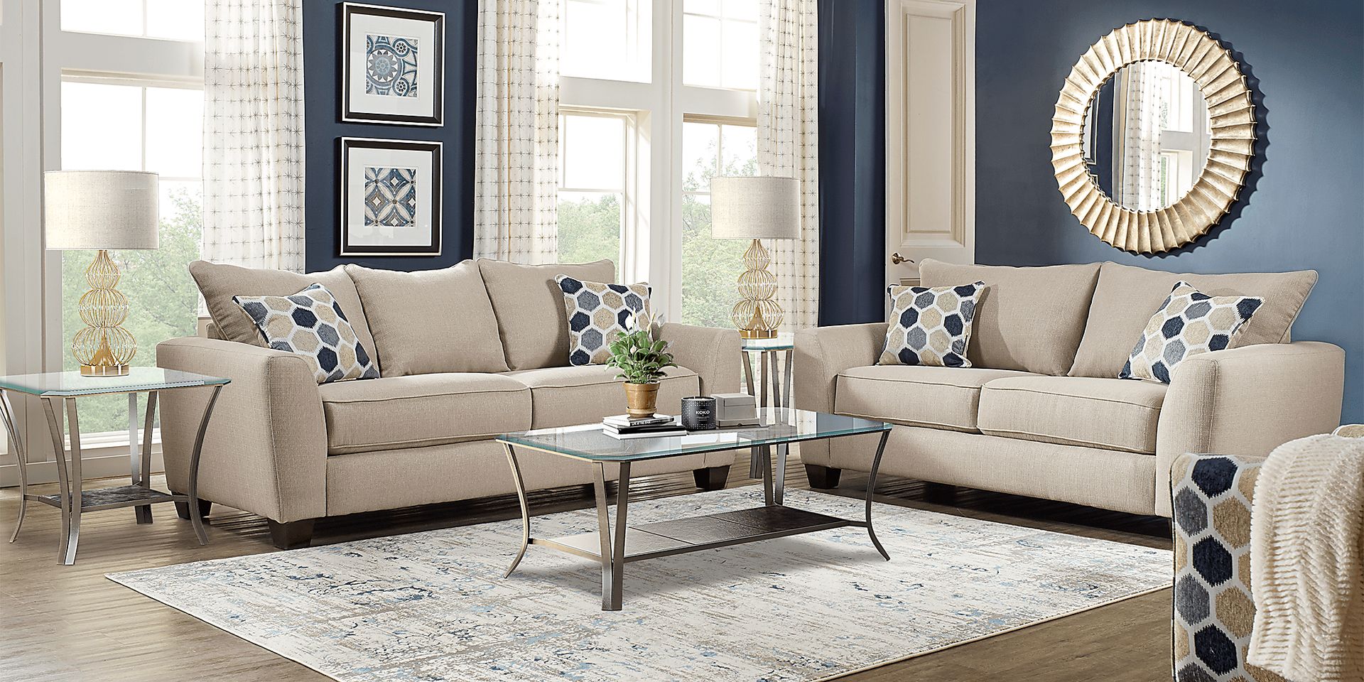 Bonita Springs Beige 7 Pc Living Room - Image 1